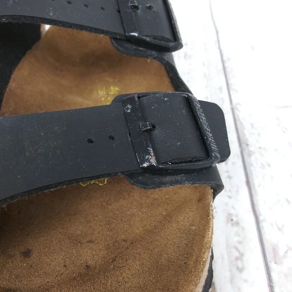 Birkenstock Milano Sandals Shoes Mens 44 Size 11 Brown Leather Slingback 3 Strap - Picture 13 of 13